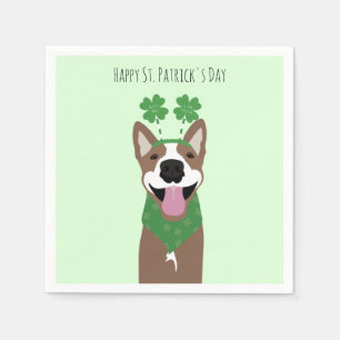Happy St Patricks Day Brown Dog Green Servet