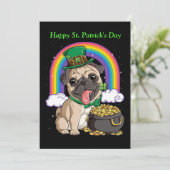 Happy St. Patrick's Day Carlin chien invitation (Debout devant)