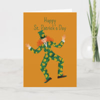 Happy St. Patrick's Day Cartoon Clown Kaart