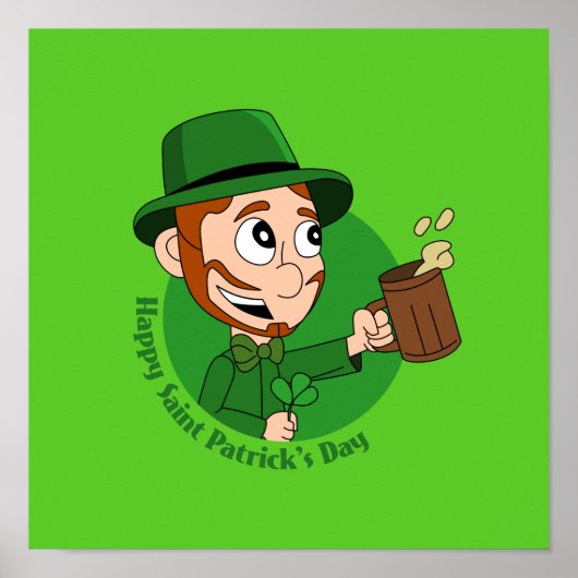 Happy St. Patrick's Day cartoon Poster (Voorkant)
