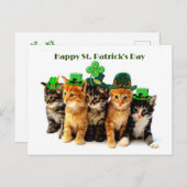 Happy St. Patrick's day cats briefkaart (Voorkant / Achterkant)