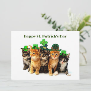 Happy St. Patrick's day cats flat wenskaart Kaart