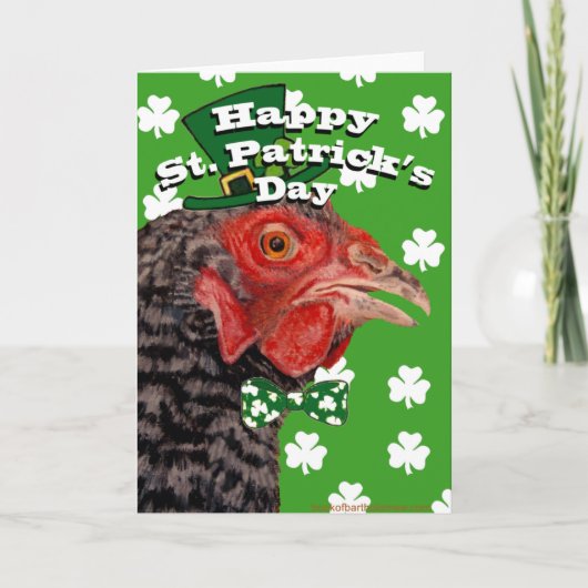 Happy St. Patrick's Day Chicken Kaart (Voorkant)