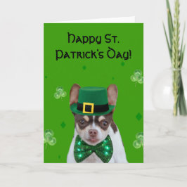Happy St. Patrick's Day Chihuahua wenskaart Kaart
