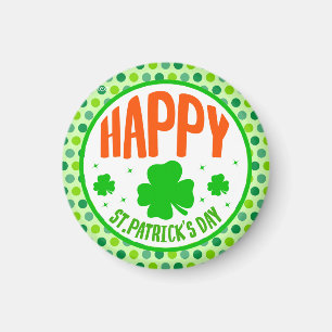 Happy St. Patrick's Day Circle Design-63501 Magneet