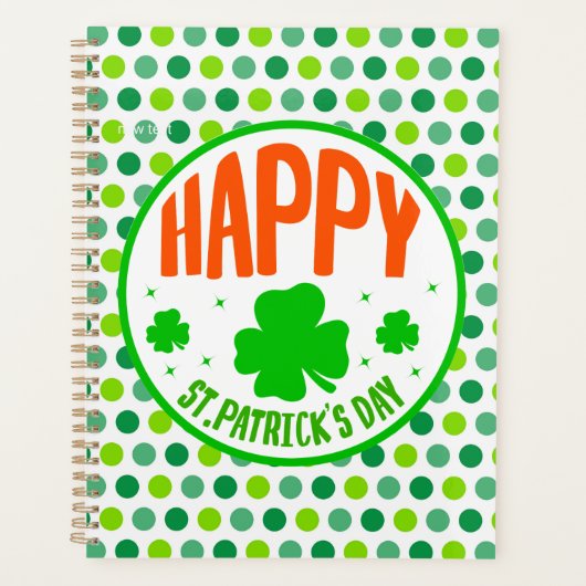 Happy St. Patrick's Day Circle Design-63501 Planner (Voorkant)