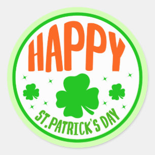 Happy St. Patrick's Day Circle Design-63501 Ronde Sticker