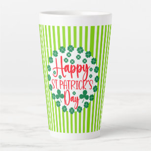 Happy St. Patrick's Day Circle Design-63502 Latte Mok