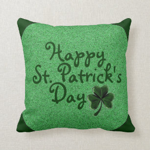 Happy St. Patrick's Day Clover Decorative Pillow Kussen