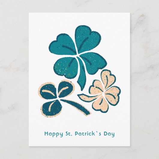 Happy St. Patrick's day Clover Shamrock Drawing Briefkaart (Voorkant)