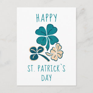 Happy St. Patrick's day Clover Shamrock Drawing Briefkaart