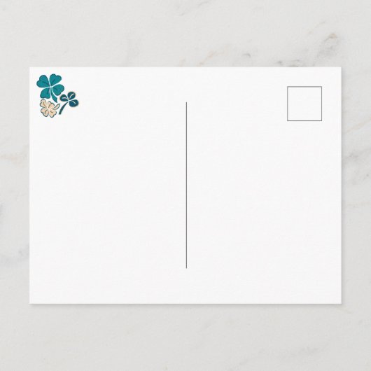 Happy St. Patrick's day Clover Shamrock Drawing Briefkaart (Achterkant)