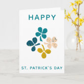 Happy St. Patrick's day Clover Shamrock Drawing Kaart (Gele Bloem)