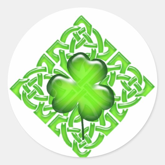 Happy St. Patrick's Day Clover Shamrock Lucky Luck Ronde Sticker (Voorkant)