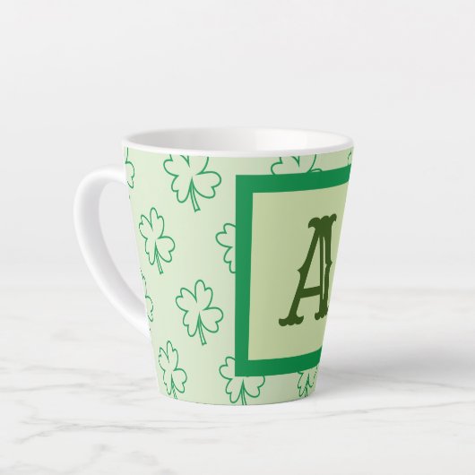 Happy St Patrick's day clover shamrock monogram Latte Mok (Linkerhoek)