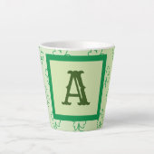 Happy St Patrick's day clover shamrock monogram Latte Mok (Voorkant)