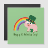 Happy St. Patrick's Day Cute Leprechaun Pig Card (Voorkant / Achterkant)