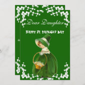  Happy St. Patricks Day Daughter, Clover Feestdagenkaart (Voorkant / Achterkant)