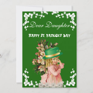 Happy St. Patricks Day Daughter Pink Dress Feestdagenkaart