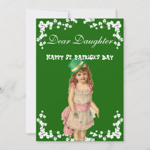 Happy St. Patricks Day Daughter Pink Dress Feestdagenkaart