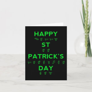 Happy St Patricks Day Deaf Pride gebarentaal ASL Kaart