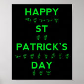Happy St Patricks Day Deaf Pride gebarentaal ASL Poster (Voorkant)