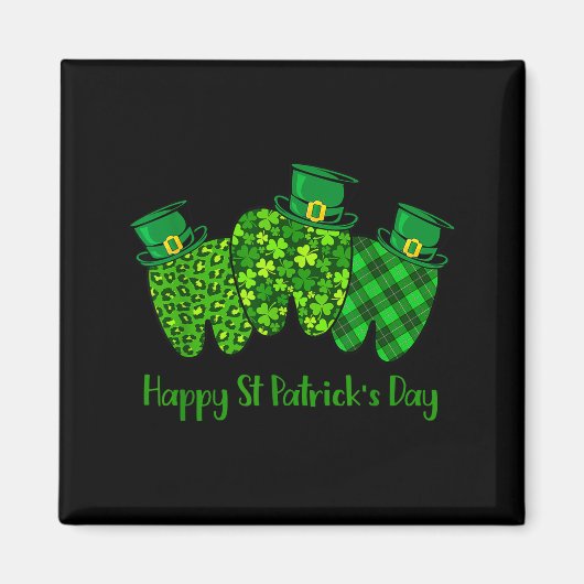 Happy St Patrick's Day Dental Istant Tooth Irish G Magneet (Voorkant)