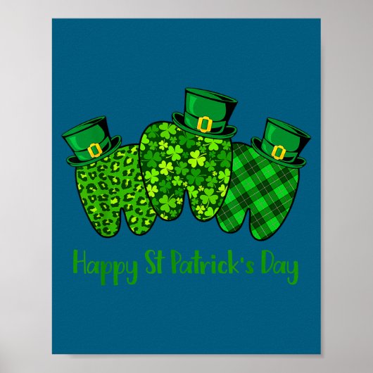 Happy St Patrick's Day Dental Istant Tooth Irish G Poster (Voorkant)