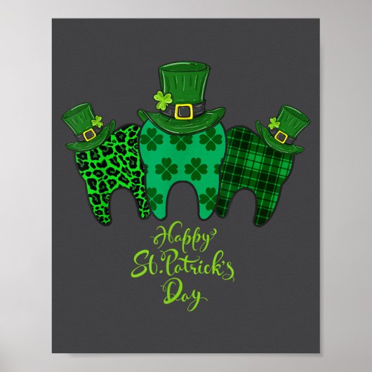 Happy St Patrick's Day Dental Istant Tooth Patrick Poster (Voorkant)