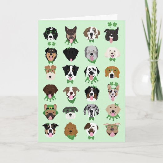 Happy St Patricks Day Dog Face Pattern Kaart (Voorkant)