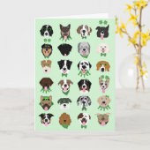 Happy St Patricks Day Dog Face Pattern Kaart (Gele Bloem)