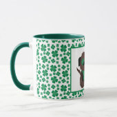 Happy St Patricks Day Dog Vier Leaf Clover Green Mok (Links)