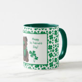 Happy St Patricks Day Dog Vier Leaf Clover Green Mok (Voorkant rechts)