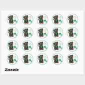 Happy St Patricks Day Dog Vier Leaf Clover Green Ronde Sticker (Vel)