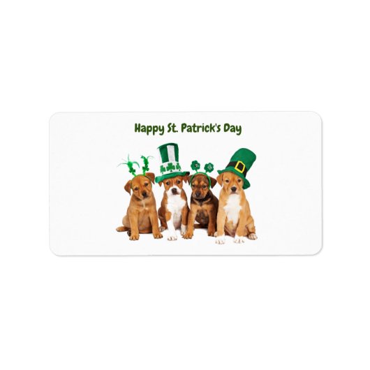 Happy St. Patrick's Day dogs Holiday Etiket (Voorkant)