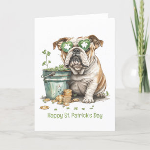 Happy St. Patrick's Day Engelse Bulldog Feestdagen Kaart