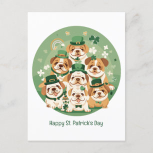 Happy St. Patrick's Day Engelse Bulldogs Feestdagenkaart