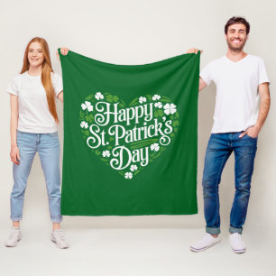 Happy St Patrick's Day Fleece Deken