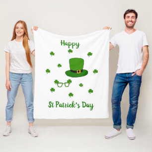 Happy St Patrick's Day Fleece Deken