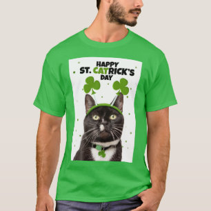 Happy St Patricks Day for Iedereen Cat in Headband T-shirt