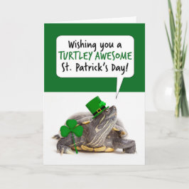 Happy St Patricks Day for Iedereen Cute Turtle hum Feestdagen Kaart