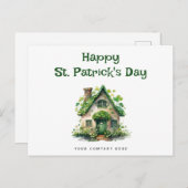 Happy St. Patrick's Day Four Leaf Clover Realty Feestdagenkaart (Voorkant / Achterkant)