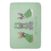 Happy St Patricks Day Franse bulldogs Badmat (Voorkant Verticaal)