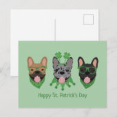 Happy St Patricks Day Franse bulldogs Briefkaart (Voorkant / Achterkant)