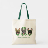 Happy St Patricks Day Franse bulldogs Tote Bag (Achterkant)
