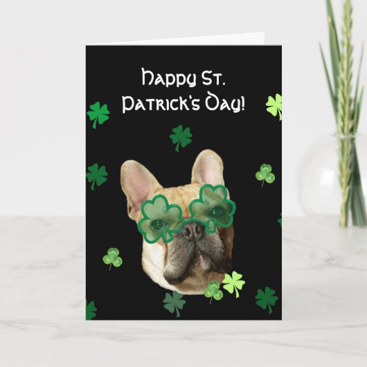 Happy St. Patrick's Day French Bulldog Card Kaart (Voorkant)