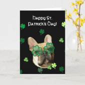 Happy St. Patrick's Day French Bulldog Card Kaart (Gele Bloem)