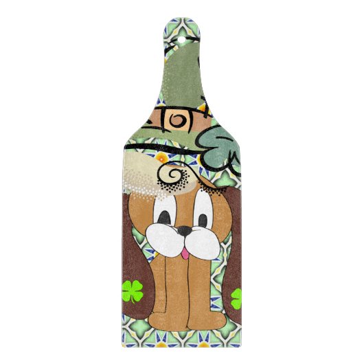 Happy St. Patrick's Day Glass Cutting Board Dog Snijplank (Voorkant)