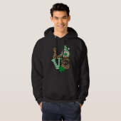 Happy St Patricks Day  Gnome Graphic LOVE Leopard  Hoodie (Voorkant volledig)