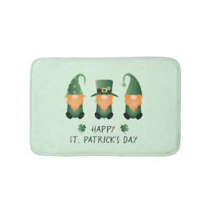 Happy St Patricks Day Gnomes Green Badmat